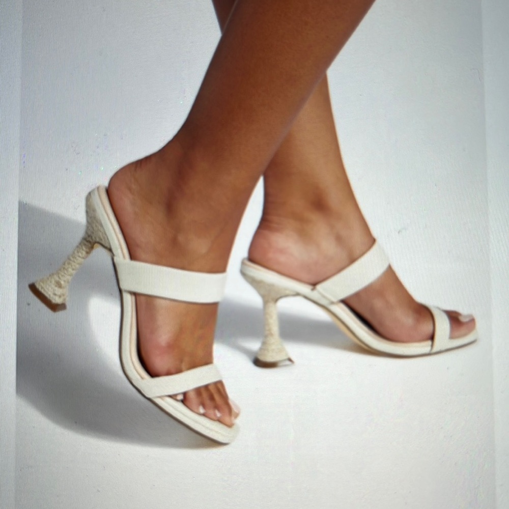 JustFab/Shoedazzle Forget Me Not Heeled Sandal Size 7.5; Heel height 3.7”